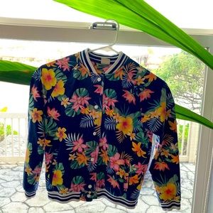 Zara girls aloha print baseball jacket in 9 girls